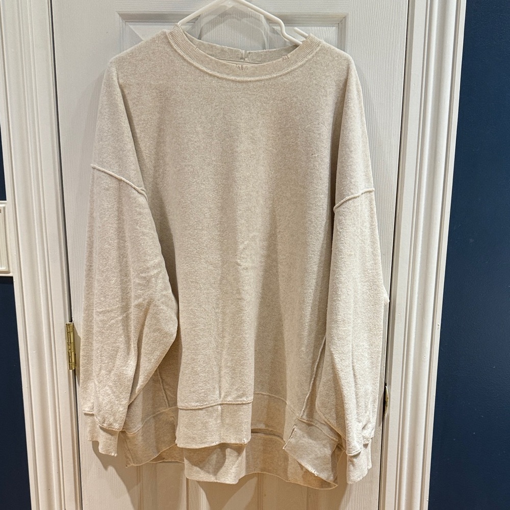 Aerie Cream Crew Neck Sweater